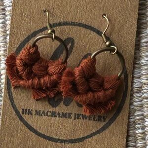 Handcrafted Small Dangling Brown Boho Earrings New With Tags